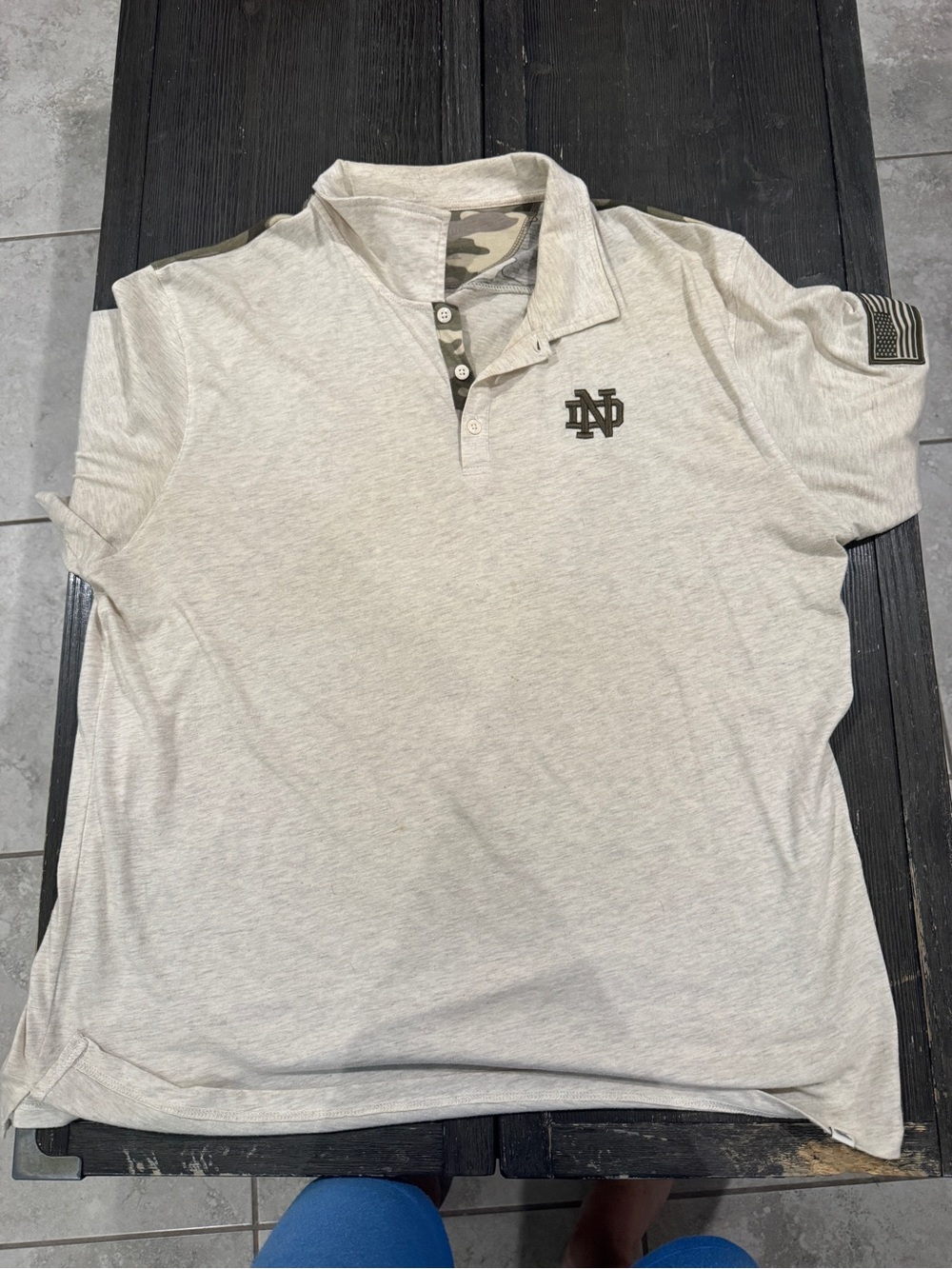 Colosseum Light Gray Polo with Camo Trim